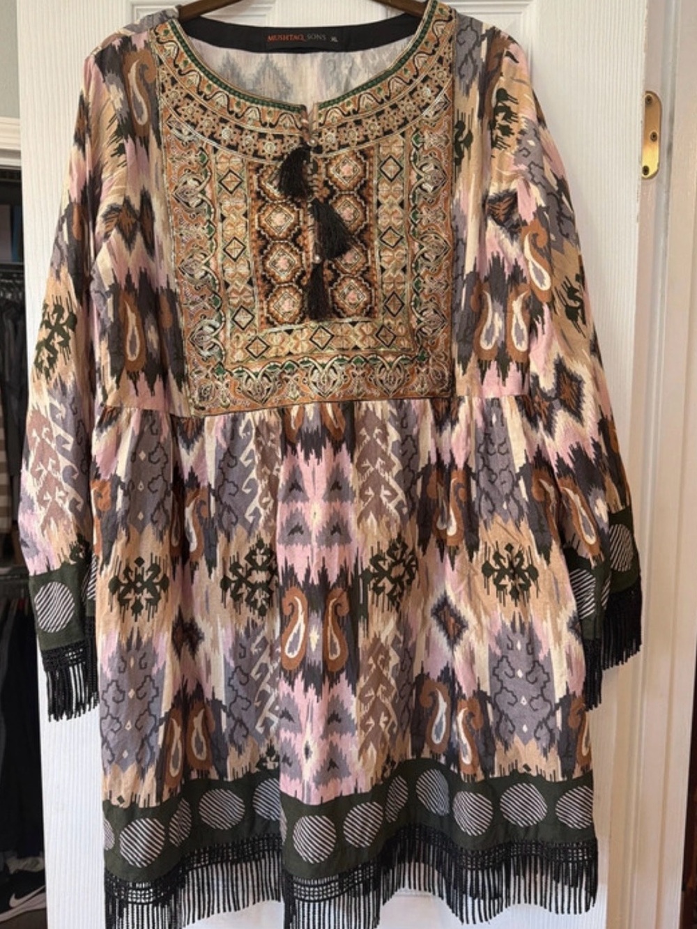 Embroidered Boho Tunic - Multicolor